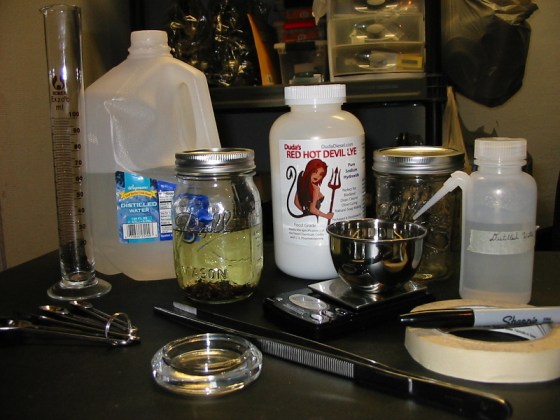 Supplies for preparing the macerating solution.