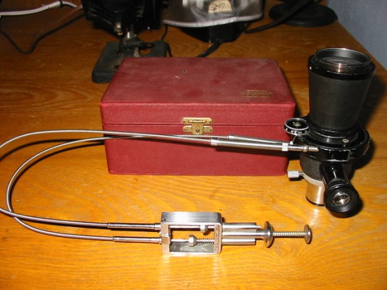 The E. Leitz Micro-Ibso (Mikas) photomicrographic apparatus pictured with its case.