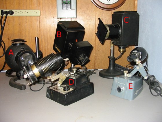 Bausch & Lomb microscope illuminators of various types