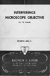 INTERFERENCE MICROSCOPE OBJECTIVE Reference Manual